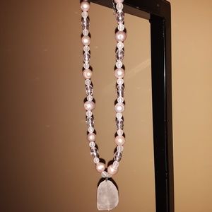 Rose Quartz beaded necklace